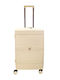Y Not? Medium Hard Travel Suitcase Ivory Beige with 4 Wheels Height 65cm
