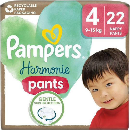 Pampers Πάνες Βρακάκι Harmonie No. 4 για 9-15kg 22τμχ
