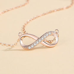 By Queen Pink Gold Plated Silver Necklace By Queen Pink Gold Plated Silver Necklace