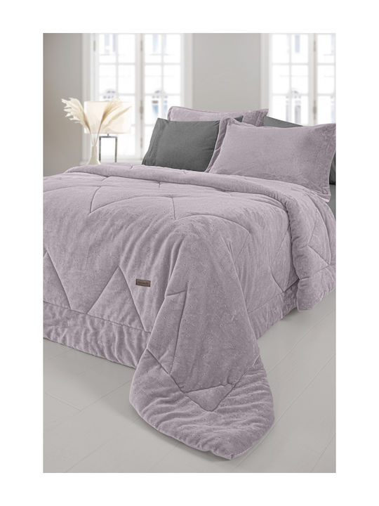 Guy Laroche Sherpa Comforter Double Size 180x240cm Drops Melanze 660 GSM