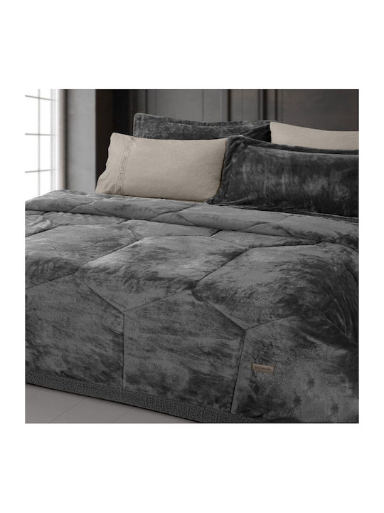 Guy Laroche Prisma Κουβέρτα Γούνινη Μονή 160x240εκ. Anthracite