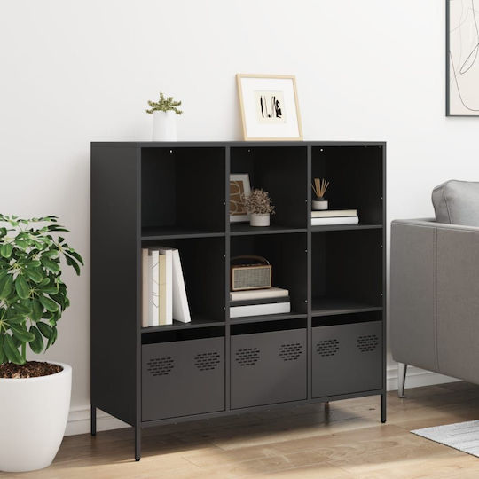 vidaXL Wohnzimmer Vitrine aus Metallisch Schwarz 101.5x39x103.5cm