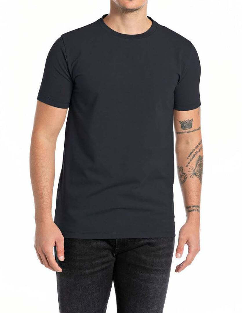 REPLAY M6452 T-shirt Uomo, Cotone, Colletto Aperto, Look Casual, Lavaggio Delicato 30°
