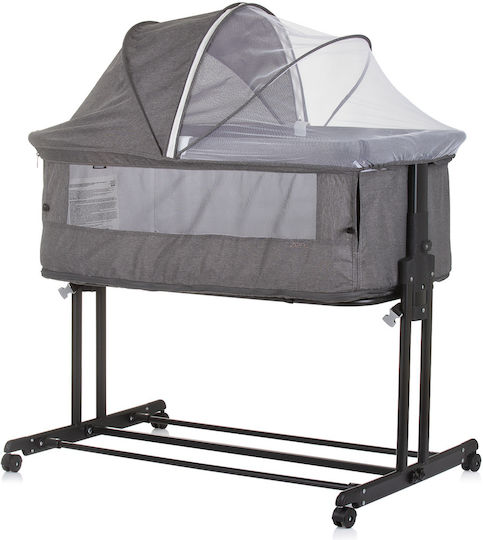Chipolino Cradle Zen with Mattress, Side Opening, and Wheels Granite