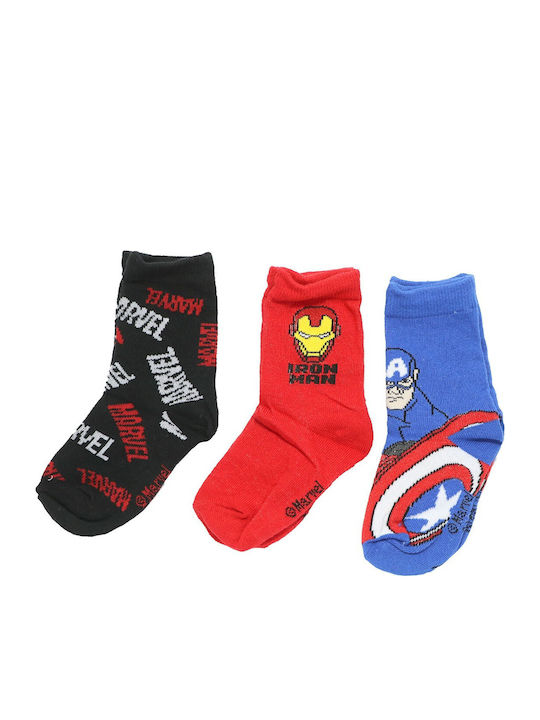 Marvel Παιδικές Κάλτσες Μπλέ 3 Ζευγάρια