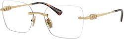 Vogue Damen Metallisches Brillengestell Gold VO...