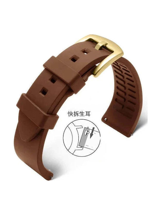 Rubber Strap Brown 22mm