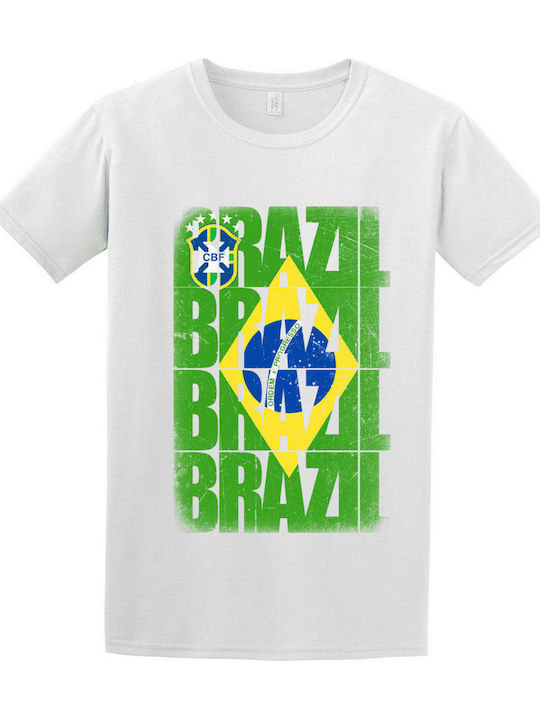 Κοντομάνικη Μπλούζα Brazil Ασπρο