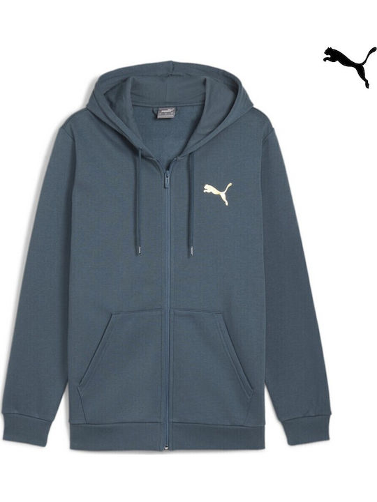 PUMA M Ess+ Logo Ζακέτα με Κουκούλα Πετρόλ 6818...