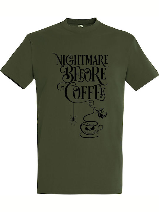 The Nightmare Before Coffee T-shirt Brown Cotton