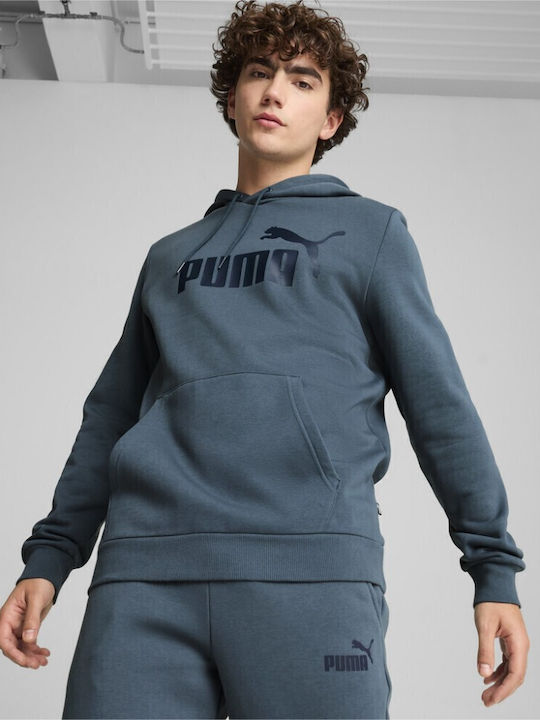PUMA Big Logo Суитшърт с Качулка Светлосин