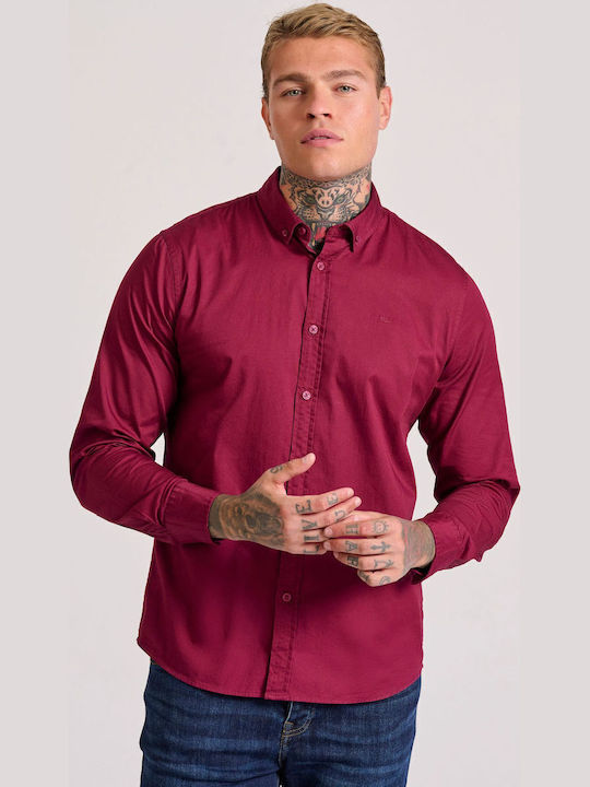 Funky Buddha Long-sleeved Cotton Shirt Purple
