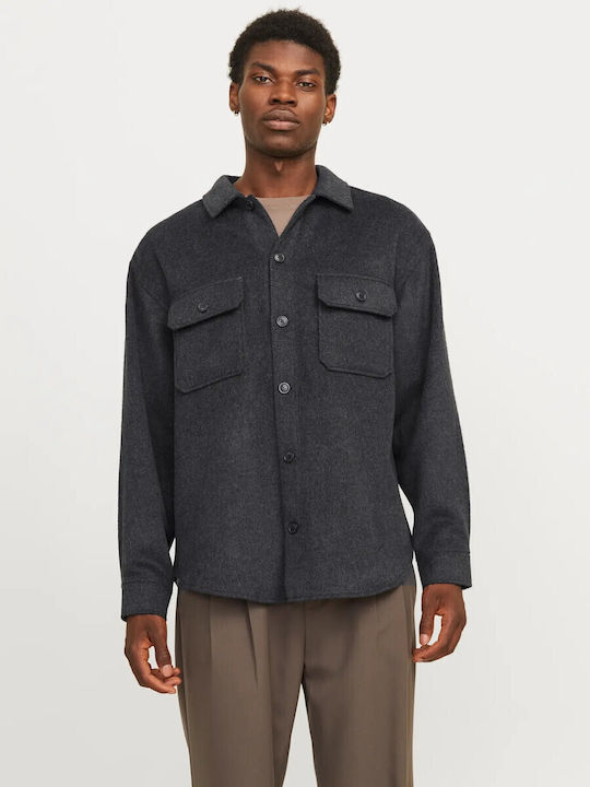 Дълъг Ръкав Overshirt Стандартна Кройка Черен