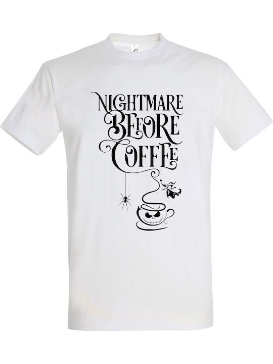 The Nightmare Before Coffee T-shirt White Cotton