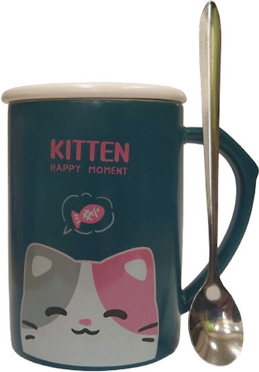 Etoile Cat's Moment Κούπα Κεραμική με Καπάκι Μπλε 420ml