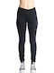 Frauen Lang Leggings Fleece-Beschichtung Schwarz