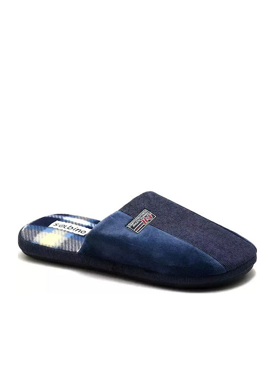 Sabino Winterliche Herrenhausschuhe Blau