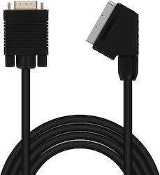 Scart Male To Vga Male Video Cable 1.8m Linq Black