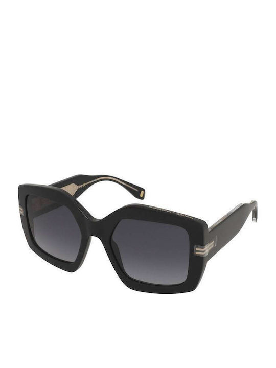 Marc Jacobs Damen Sonnenbrille mit Schwarz Kunststoff Gestell und Gray Verlaufsfarbe Linse