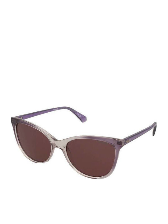 Polaroid Women’s Sunglasses with Purple Horn-Rimmed Frame and Purple Polarized Lens PLD4179/S B3V/KL