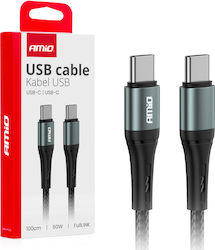 AMiO USB 2.0 USB-C male - USB-C 60W 1m (03914)