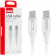 AMiO USB 2.0 Cable USB-C male - USB-C 60W Λευκό 1m 03920