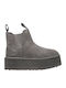 Neumel Platform Leather Women's Chelsea Boots with Medium Heel Gray