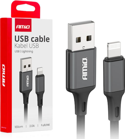 AMiO USB-A zu Lightning Kabel Schwarz 1m (03901)