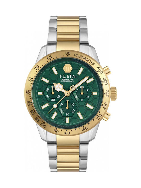 Philipp Plein Pleinmeter Superlative Men's Watch Chronograph Battery with Silver Metal Bracelet