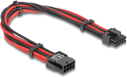Delock Καλώδιο 8 Pin 6+2 Pin Pcie 80975 Υφασμάτινη Επένδυση 30cm 118584