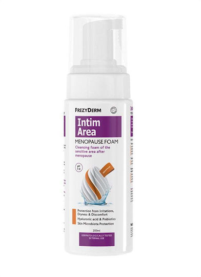Frezyderm Intim Bereich Menopause Schaum Ph7.0 Reinigungsschaum für empfindliche Bereich Reizungen & Trockenheit 200ml