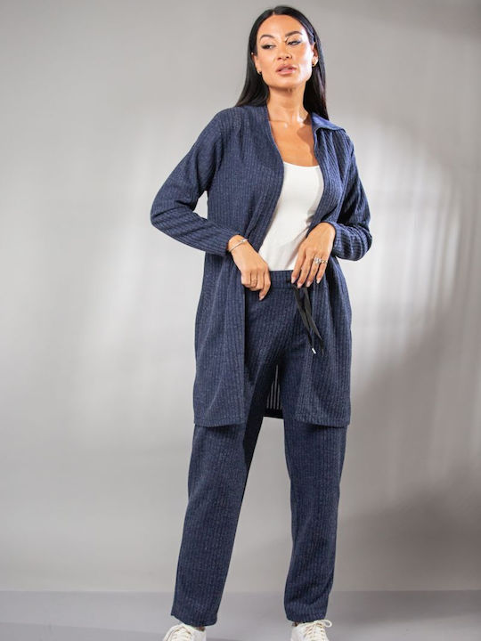 Boutique Γυναικεία Πλεκτή Ζακέτα Μπλέ