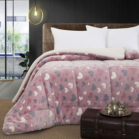 Beauty Home Kinderbettdecke Leuchtend Einzel Pink 160x220cm