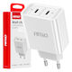 AMiO Încărcător Fără Cablu cu 2 Porturi USB-C 40W Albς (03892)