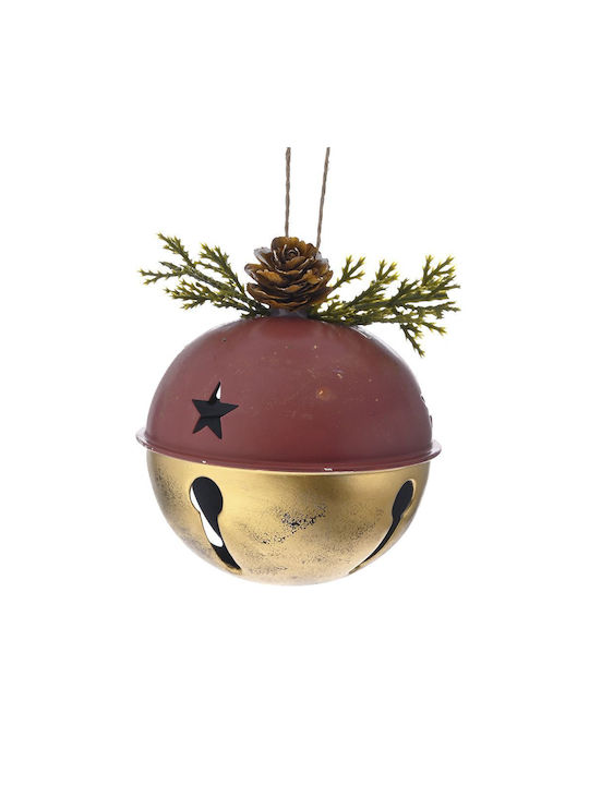 Hanging Bell Ornament Metallic Gold 8cm Set 6pcs