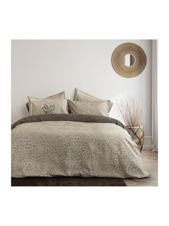 Nima Duvet Cover Set Flannel Queen with 2 Pillowcases 220x240 Sylvan Beige