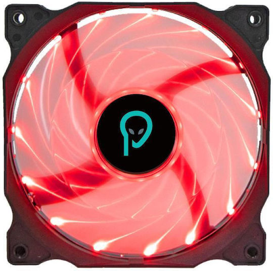Spacer Case Fan 120mm (2000rpm / 74cfm) με Κόκκινο Φωτισμό και Σύνδεση 4-Pin PWM Κόκκινο