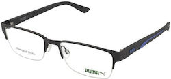 PUMA Metallisches Brillengestell Schwarz PU0472...