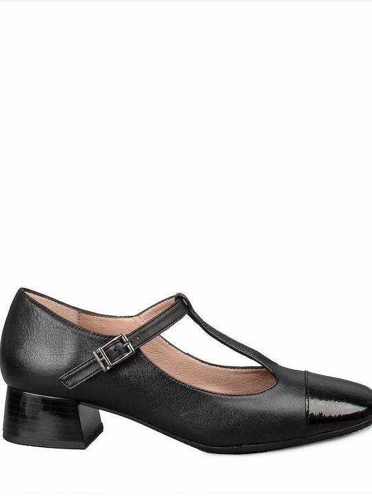 Hispanitas Leder Pumps mit Riemchen Schwarz