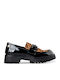 Leder Damen Loafers Black/Leopard