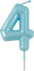 Geburtstagskerze Nummer 4 Blau 9cm 36873 Tpster