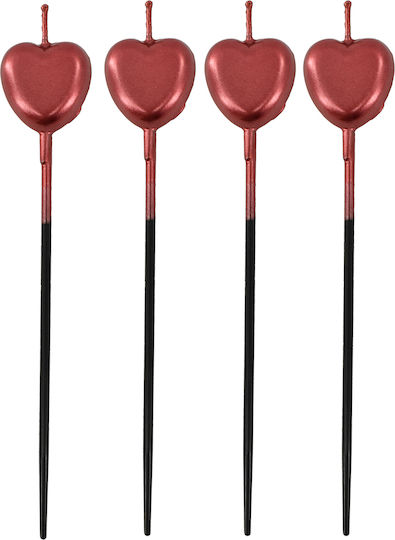 Set of Red Birthday Candles 14.5cm 4pcs 36904 Tpster