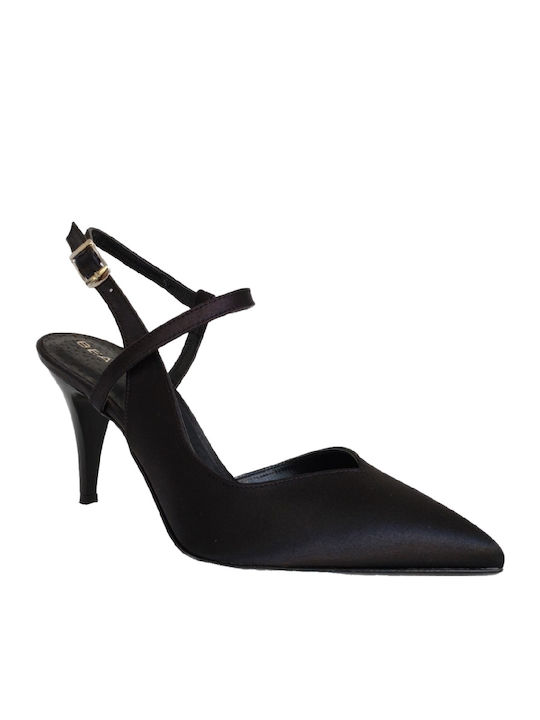 Pumps mit Riemchen & hoher Absatz Schwarz