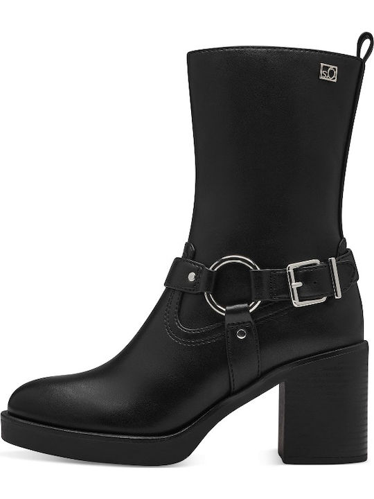 Leder Stiefeletten Damen Schwarz