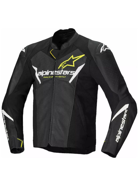 Alpinestars Faster V3 Airflow Men's Motorcycle Jacket Leather 4 Seasons Black