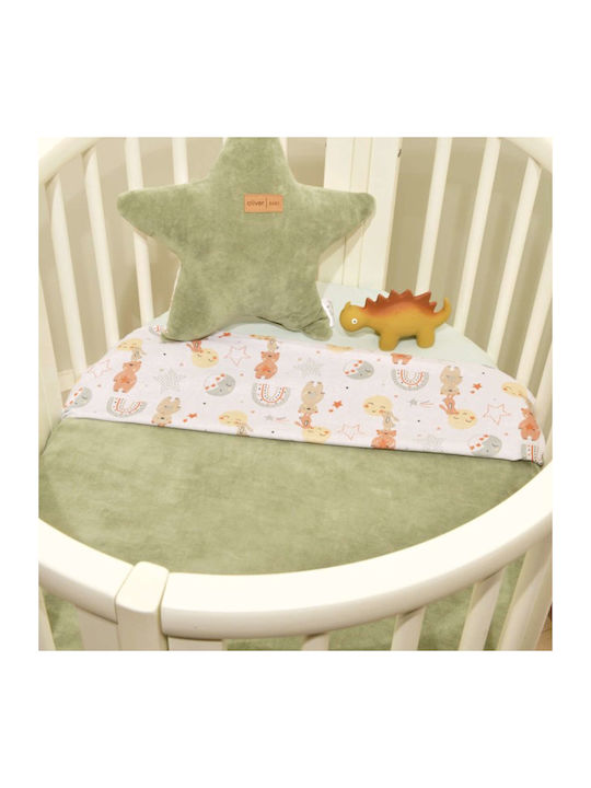 Baby Oliver Κουβέρτα Αγκαλιάς & Λίκνου Πράσινη ΛΑΔΙ (Olive) 70x90εκ.