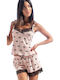 Love And Bra Sommer Damen Pyjama-Set Weiß