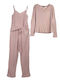 Tress Winter Damen Robe mit Pyjama Soft Pink
