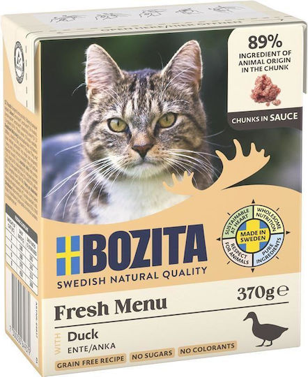Bozita Nassfutter für Erwachsene Katzen in Dose mit Ente ohne Getreide & Gluten 370gr