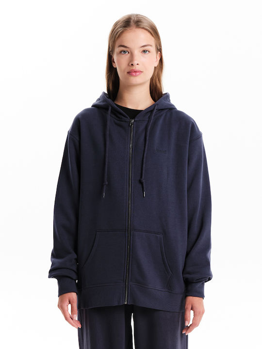 Long Women's Sweatshirt Jacket Hooded Purple
